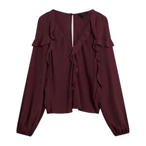 Ted Baker Womens/Ladies Frill Blouse / Oxblood